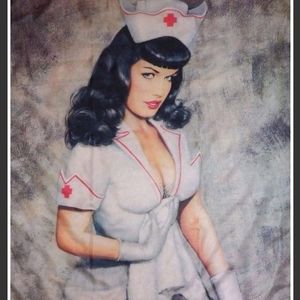Bettie page pinup textile poster